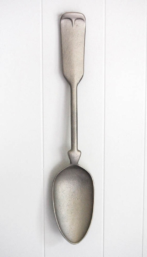spoon wall hanging modern brushed nickel kitchen decor