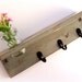 SAGE GREEN vase wall shelf with hooks