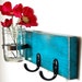 ON SALE! wall key hanger with vase Dark Turquoise on Etsy