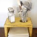 kitchen table organizer napkin holder salt pepper mason jar Earth Yellow