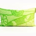 SALE - 40% OFF - Ombre Shibori Pillow - Vintage Floral Chartreuse and Bright Green - 10 x 18