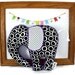Stuffed Elephant - Plush Animal - Black and White Circles and Dots - Choose Your Minky Color