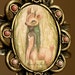 reserved for Ava - Magic in the Woods - protector - original painting on canvas, set into cameo frame. art by KarolinFelix