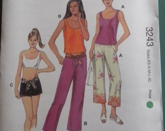 Kwik Sew 3243 Misses Pants, Shorts, and Top