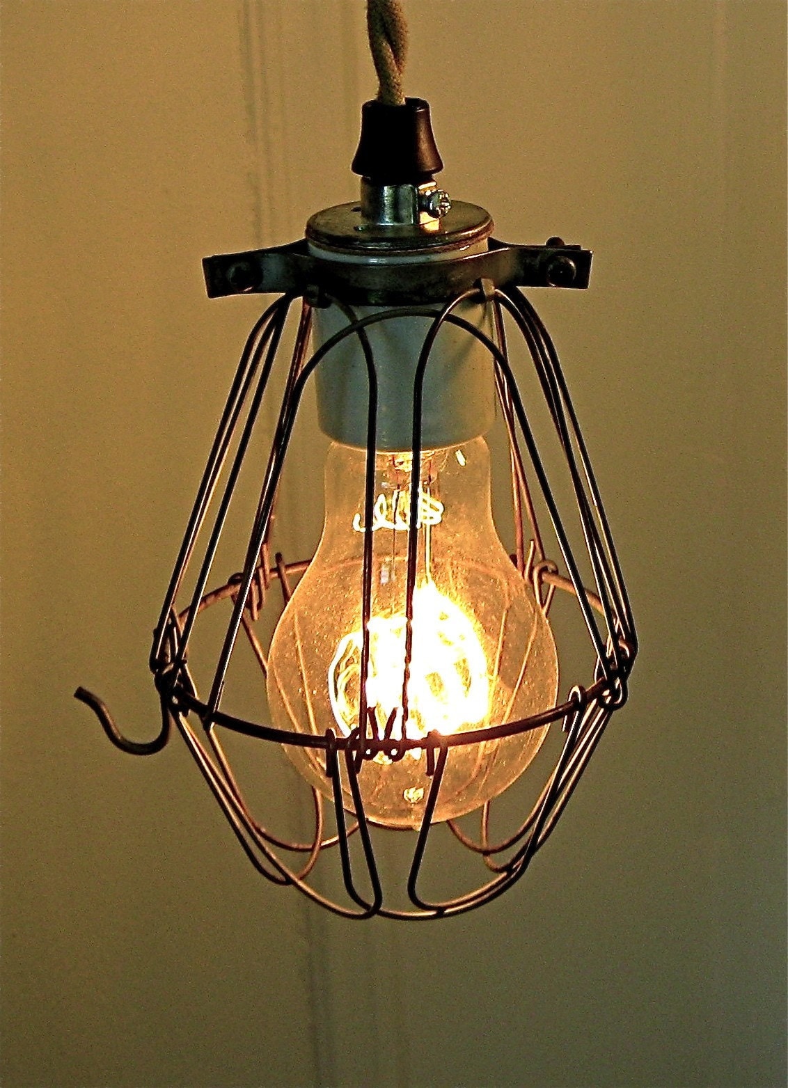 Vintage Industrial Cage Pendant Light