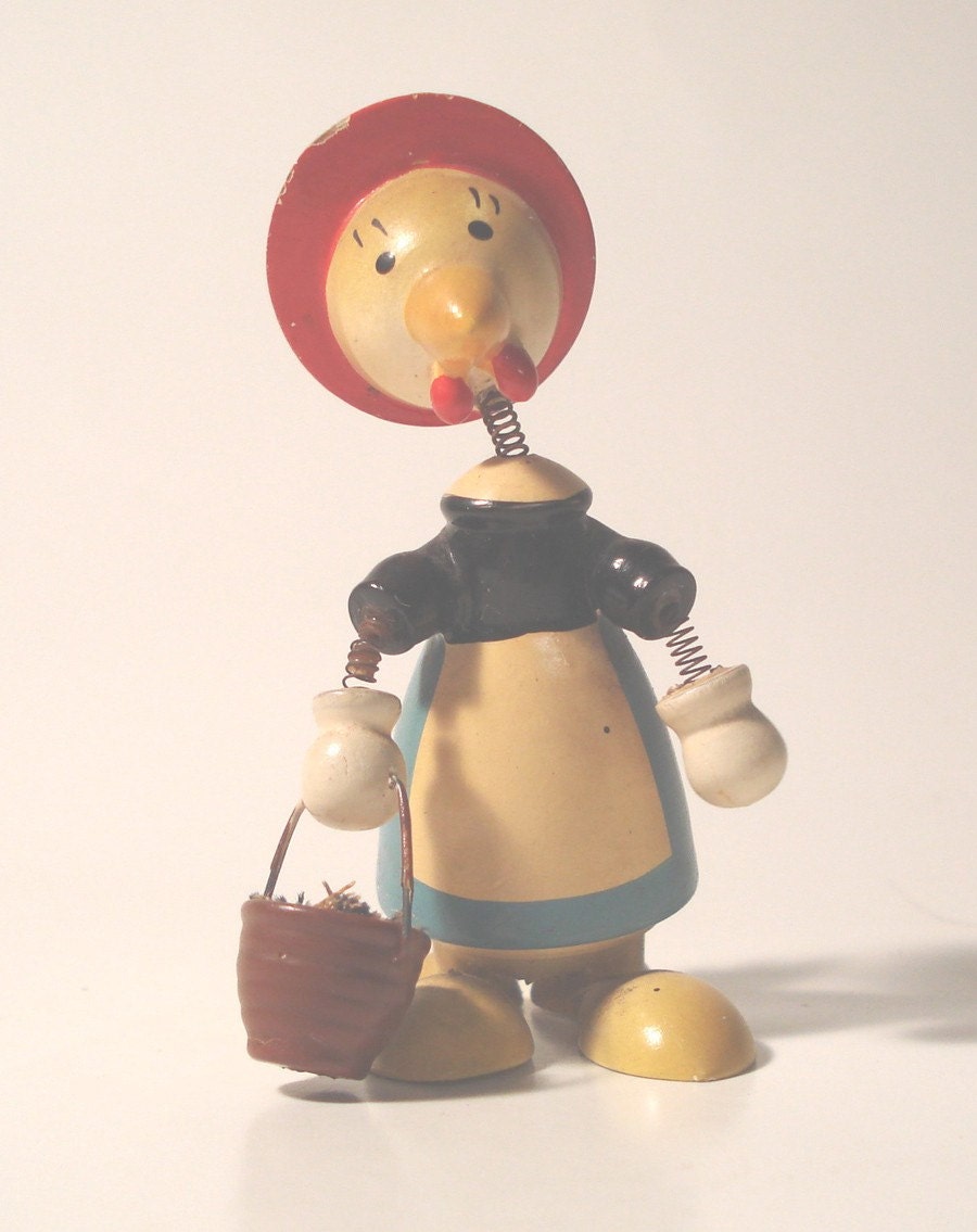 Vintage Goula Made in Spain Bobble Head Chicken