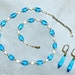 30s Czech Glass Bead Set - Necklace & Earrings - Cerulean Blue