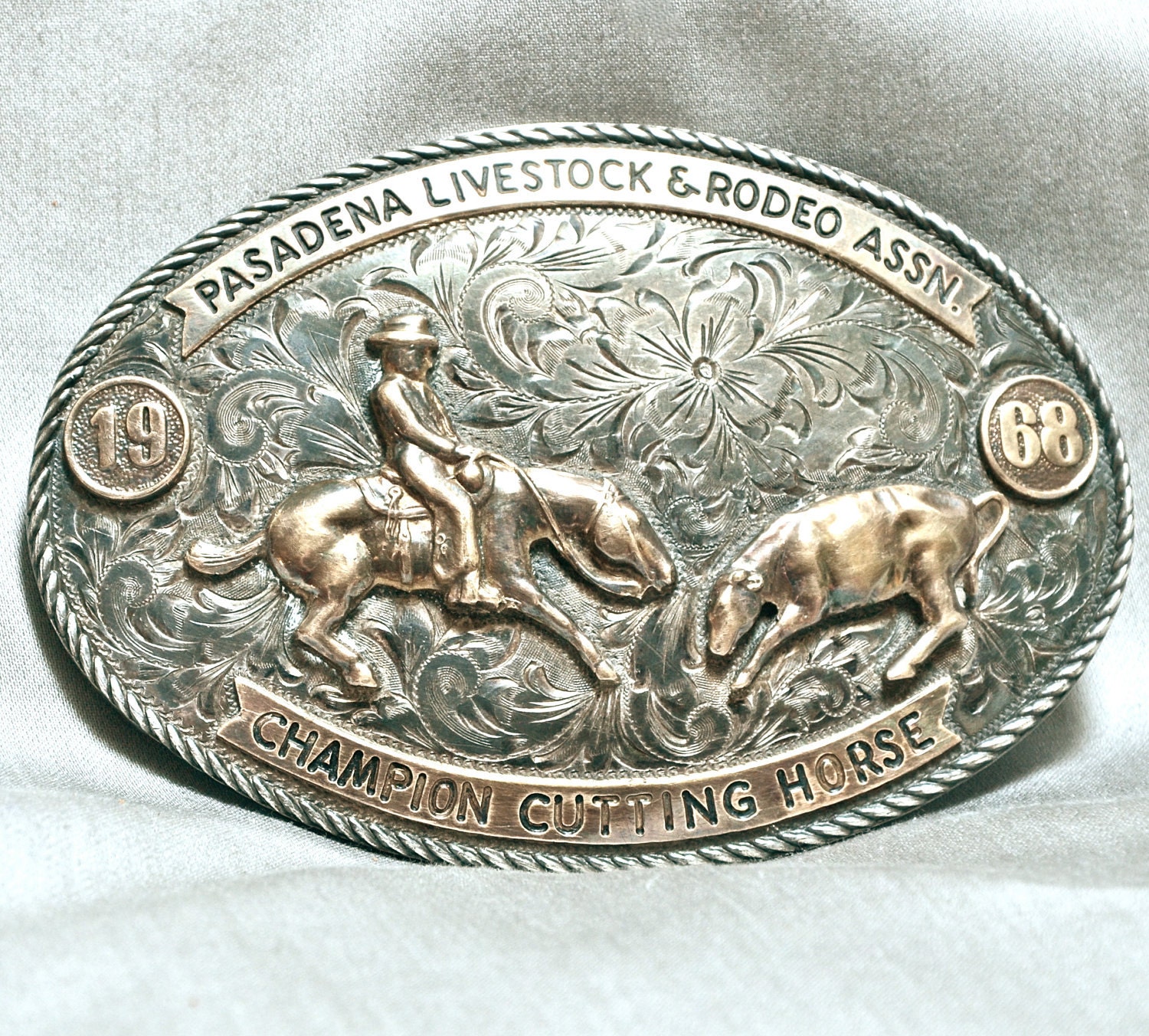 TEXAS RODEO CHAMPIONSHIP Belt Buckle 1968 by RubyInTheDustVintage