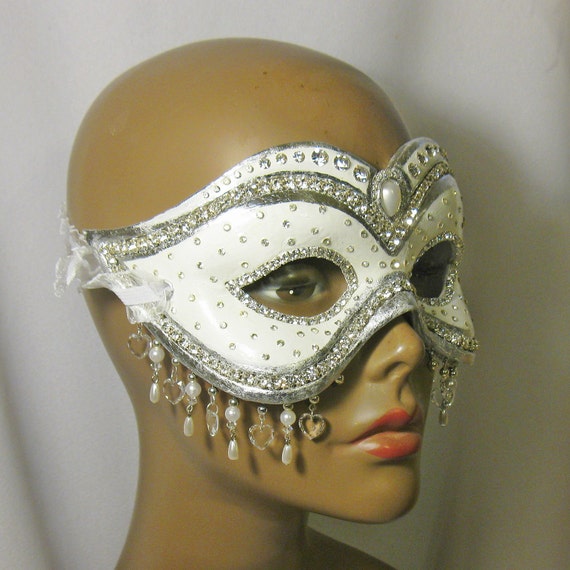 White Masquerade Mask Wedding Mask by BejeweledMasquerade