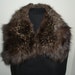 Vintage Dark Brown Silver Tip Fox Collar