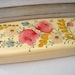 Vintage Ivory Plastic Handpainted Tole Hair Pin Box
