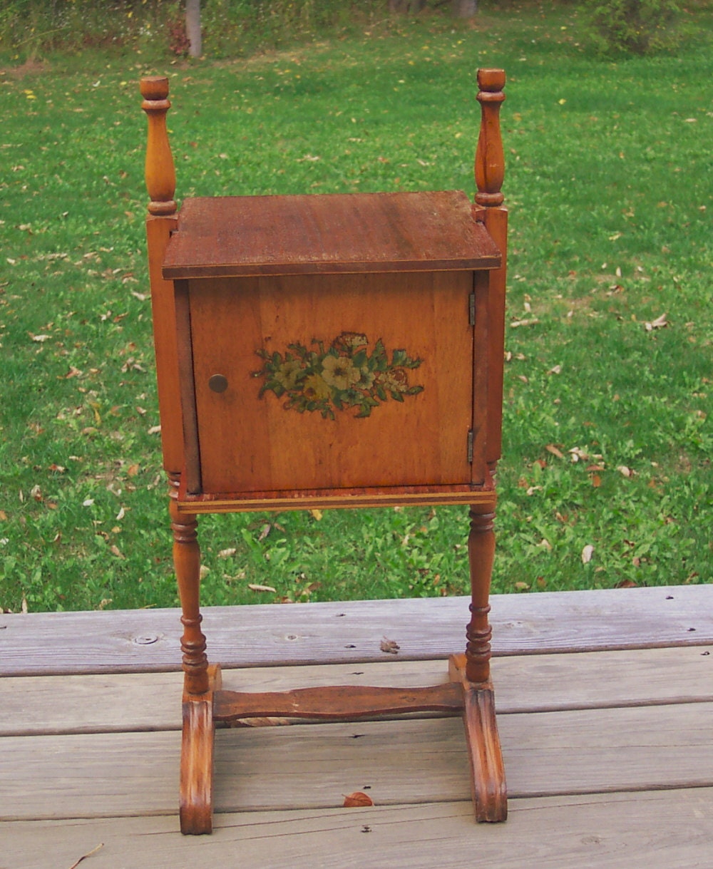 Vintage Copper Lined Smoking Stand Humidor