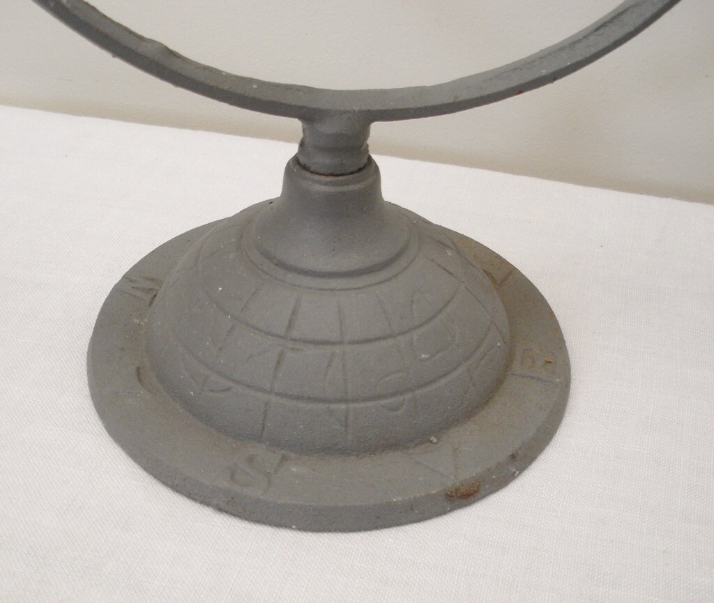 Vintage Cast Iron Globe Holder Globe Stand by WildrosePrimitives