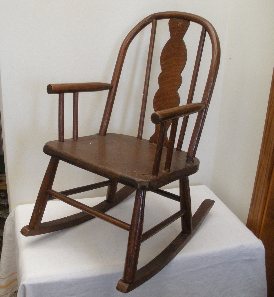 Vintage Primitive Bentwood Child's Rocking Chair