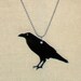 Black Raven Necklace - A Crow Bird Made from Laser-Cut Acrylic