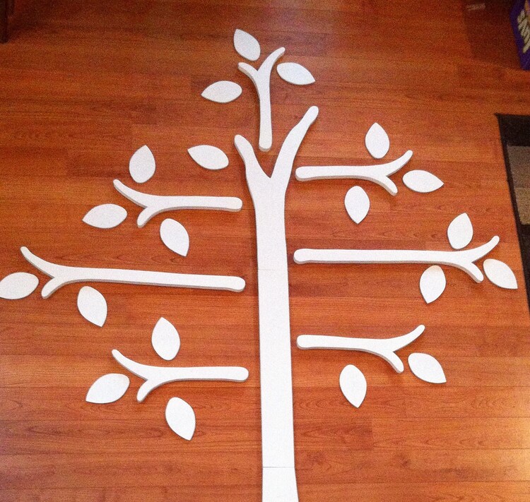 wooden wall tree nursery decor tree wall art white by TheWoodenOwl