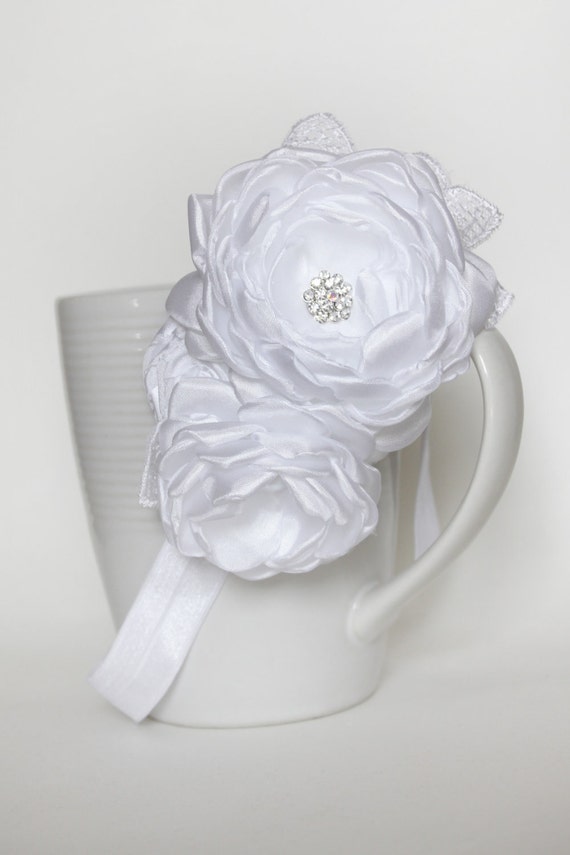 White Lacey Cluster of Handmade Flowers