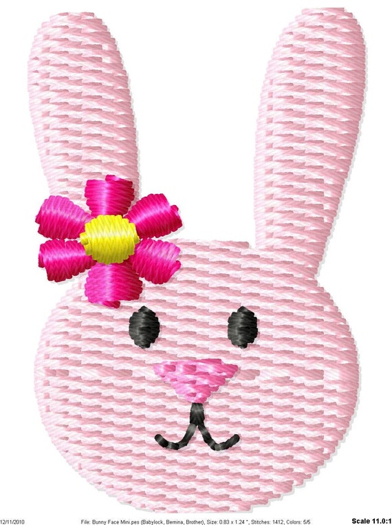Easter bunny face machine embroidery design mini Easter bunny face machine embroidery design mini