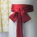 Ruby Red Satin Sash Belt.