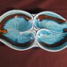 Retro Aqua and Brown Leaves Divided Dish, Santa Anita ware, California art pottery, 1950s, 1960s, midcentury, on Etsy by TheRetroLife