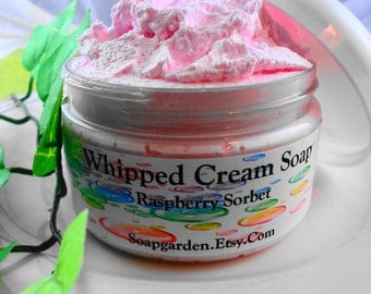 Soap - NEW Raspberry Sorbet Whipped Cream Soap - Glycerin Soap - Handmade Soap - SoapGarden