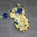 Sale- Yellow/blue lampwork beads with sterling silver findings-- Designs By Camaya-- Earring Collection