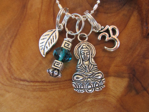 Buddha Om with Emerald Crystal and Leaf Yoga by DestinyAccessory