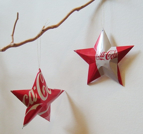 coke stars christmas ornaments soda can upcycled coca cola coke stars christmas ornaments soda can upcycled coca cola