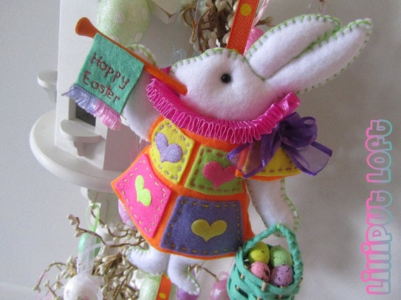 Easter Bunny nursery mobile in bright pastels