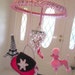 COUPON SALE 40 % off Nursery Mobile - French theme with 'crystal' chandelier