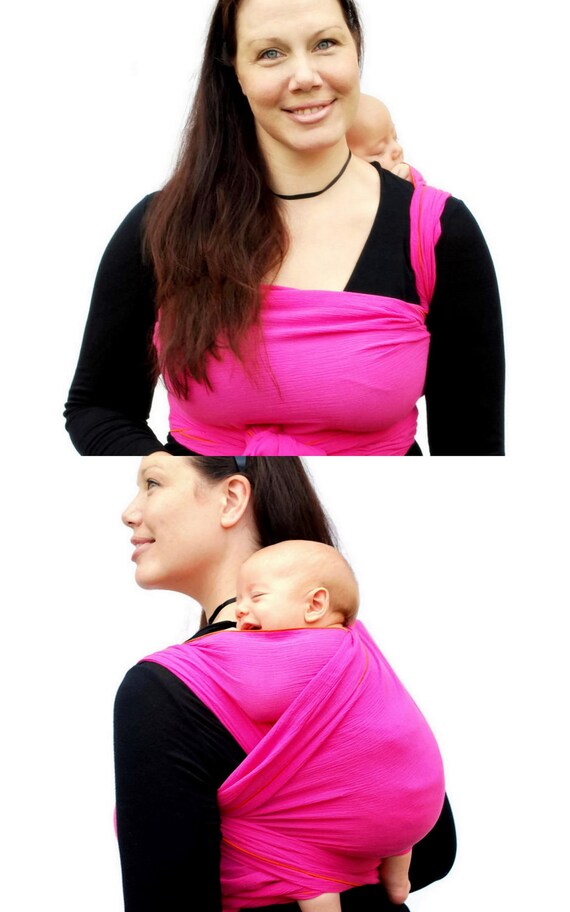 Baby Wrap Carrier Woven Wrap Cotton Gauze Fuchsia Baby Shower
