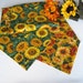 Sunflower Table Runner 90 Inch Reversible Green and Yellow