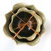 RESERVED for TRACY - Set of two nesting bowls in dark speckled brown and cream / beige color rim
