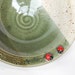 RESERVED for LIZ - Large serving bowl in oatmeal and green and two ladybugs