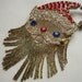 Vintage Brooch Bold Rhinestone Santa with Serpentine Beard