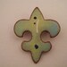 Vintage Brooch Fleur De Lis Enamel on Copper
