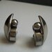 Vinage Earrings Modernist Silver Clip