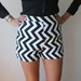 RESERVED High Waisted Shorts With Black Chevron Print Sz S 28