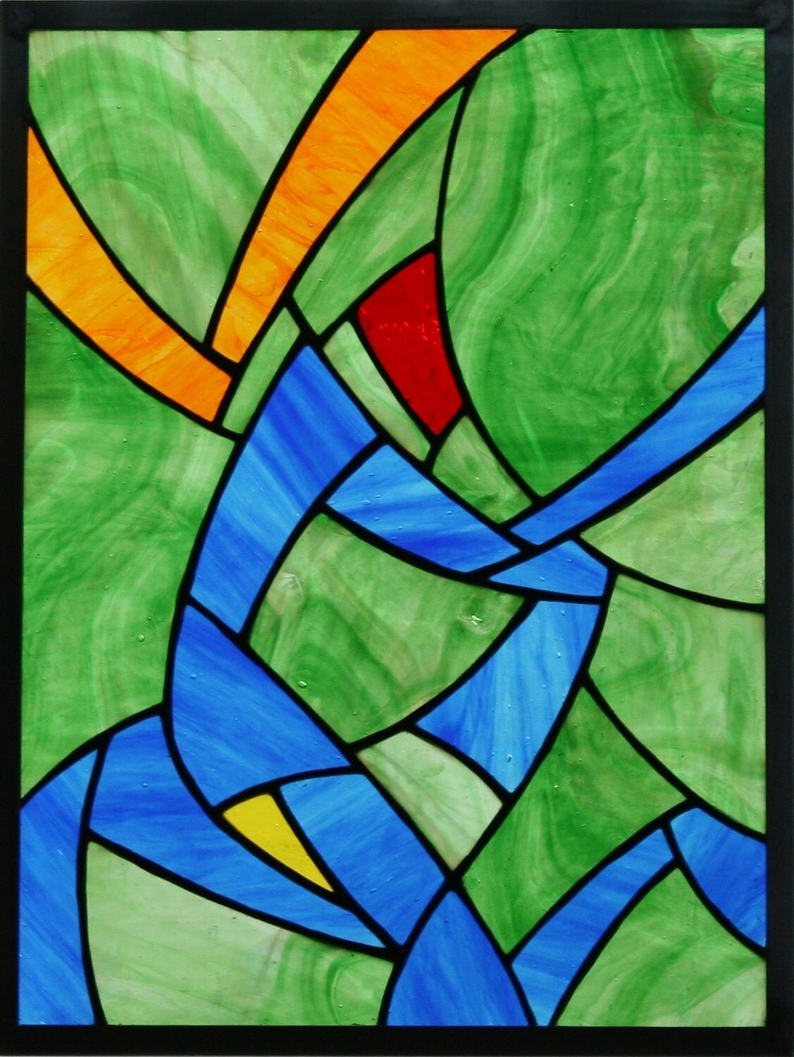 Awakening: Colorful Stained Glass Window Panel by MudHorseArt