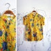 Vintage 1980s Ecco Bay Yellow Floral Shoulder-less Oversized Vacation Top