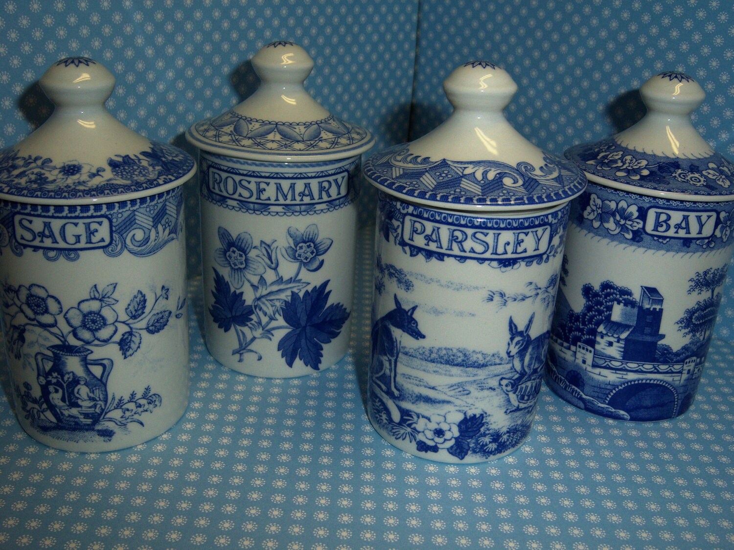 Spode Blue Room Collection Spice Jars