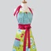 Cute Kitsch Apron / Michael Millers Pretty Bird in Lime Green Hot Pink and Turquoise Make Great Combo for a Cute Kitsch
