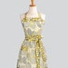 Womens Bib Apron , A Sexy Yet Traditional Sophisticated Fitted Waist Gathered Skirt in Amy Butlers Midwest Modern Optic Blossom Linen