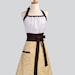Cute Kitsch Apron . Swiss Chocolate Swirl Skirt and Polka Dot Trimmed in Chocolate