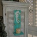 Seahorse Shelf Candle Sconce Distressed. Blue. Great for Beach Weddings or a Beach Cottage. My original design. A timeless classic