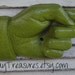 Avocado Green Pointing Hand / cast Iron / Metal Wall Decor / Sign / Wall Hanging / Directional Sign / Vintage / Ships in 3 Days / Pick Color
