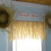 100 percent all Natural Raffia Grass Valance with 2 Beach Hats WINDOW TREATMENT. SHIPS WITHIN 24 HRS.