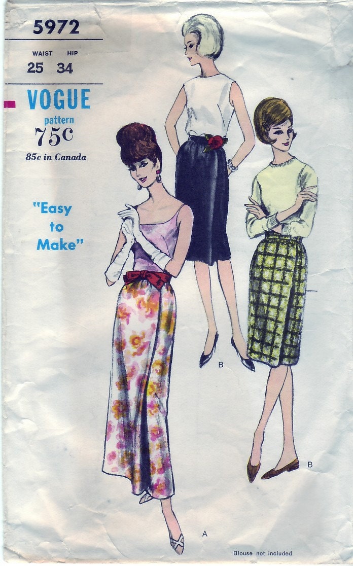 Vintage 1963 Vogue 5972 Sewing Pattern Misses' Wrapped