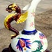 Old Vintage, Antique Dragon, Griffin Ewer Porcelain HP Glazed Pitcher