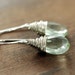 Green Amethyst Earrings Sterling Silver, February Birthstone Earrings, Gemstone Dangle Earrings, aubepine